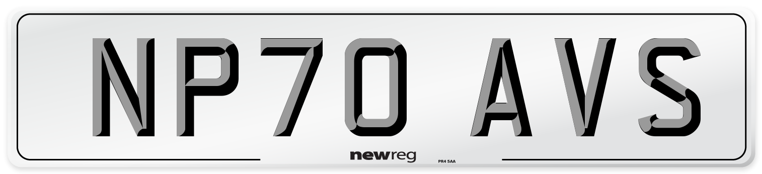 NP70 AVS Number Plate from New Reg